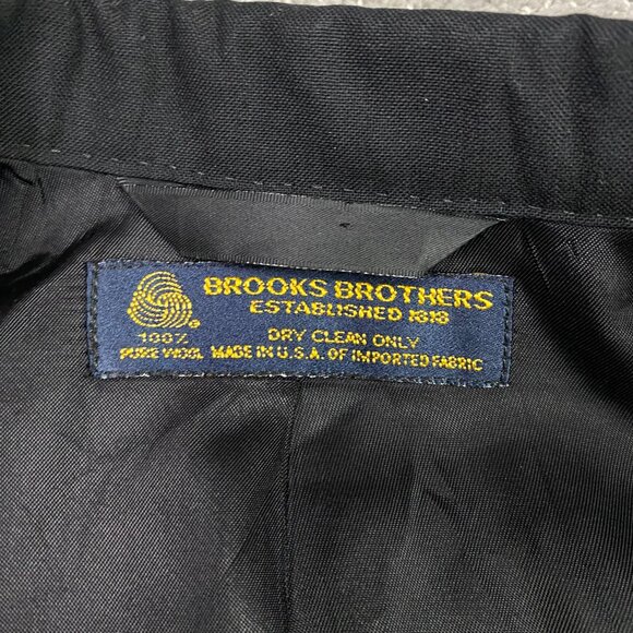 Vintage Brooks Brothers Tuxedo Jacket Blazer Dinner Mens 40R Fits 40S Black Wool - Picture 6 of 14